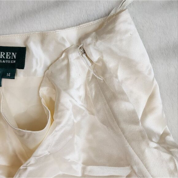 Lauren Ralph Lauren Satin Wide Leg Pants with Belt size 14 - Picture 2 of 5